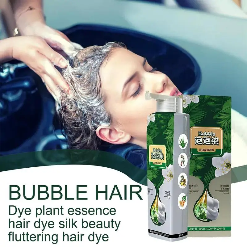 

Natural Hair Dye 3 In 1 Plant Essence Bubble Hair Dy Instant Plant Essence Bubble Hair Dye Shampoo For Men And Women For Travel