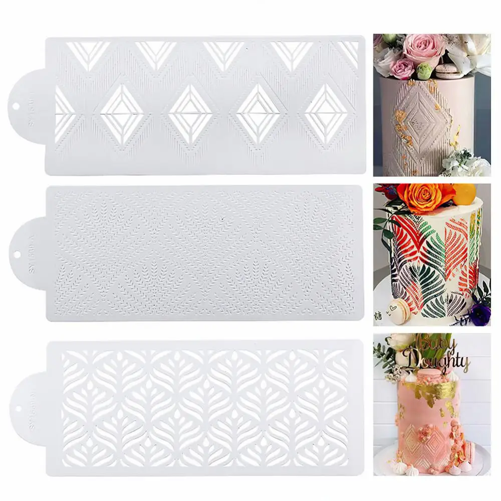 Cake Stencils Shape Pattern Wedding Cake Decorating Fondant Lace Cake Boder Stencils Template Drawing Mold Baking Tools