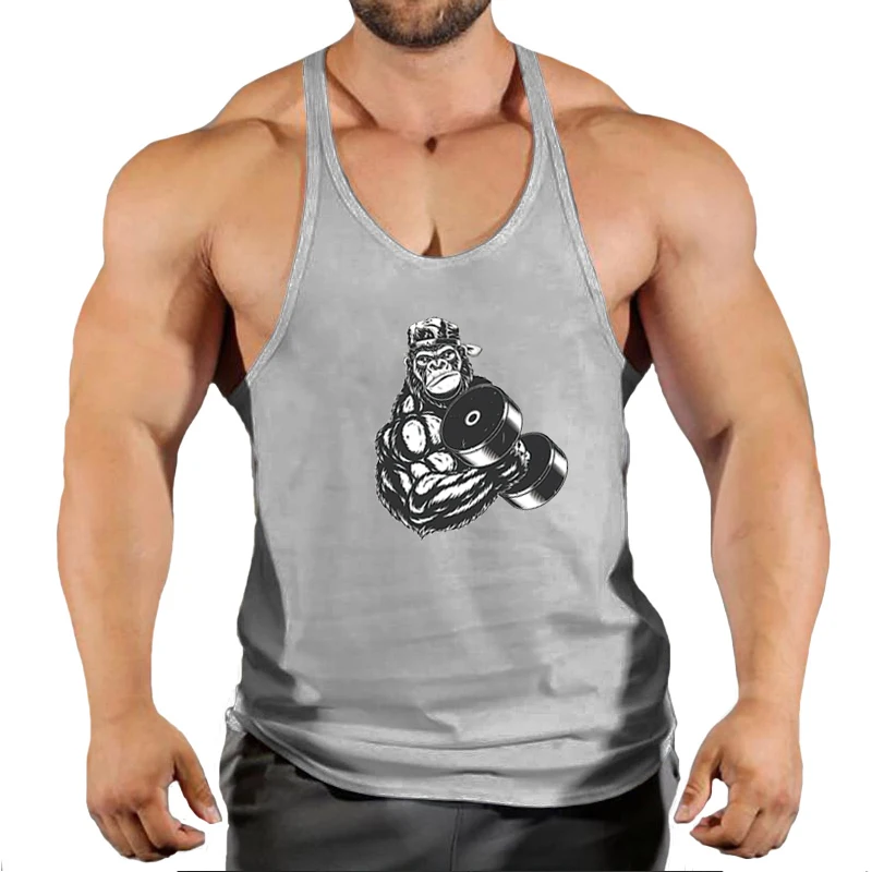 New Arrivals Bodybuilding stringer tank top man Cotton Gym sleeveless shirt men Fitness Vest Singlet sportswear workout tanktop