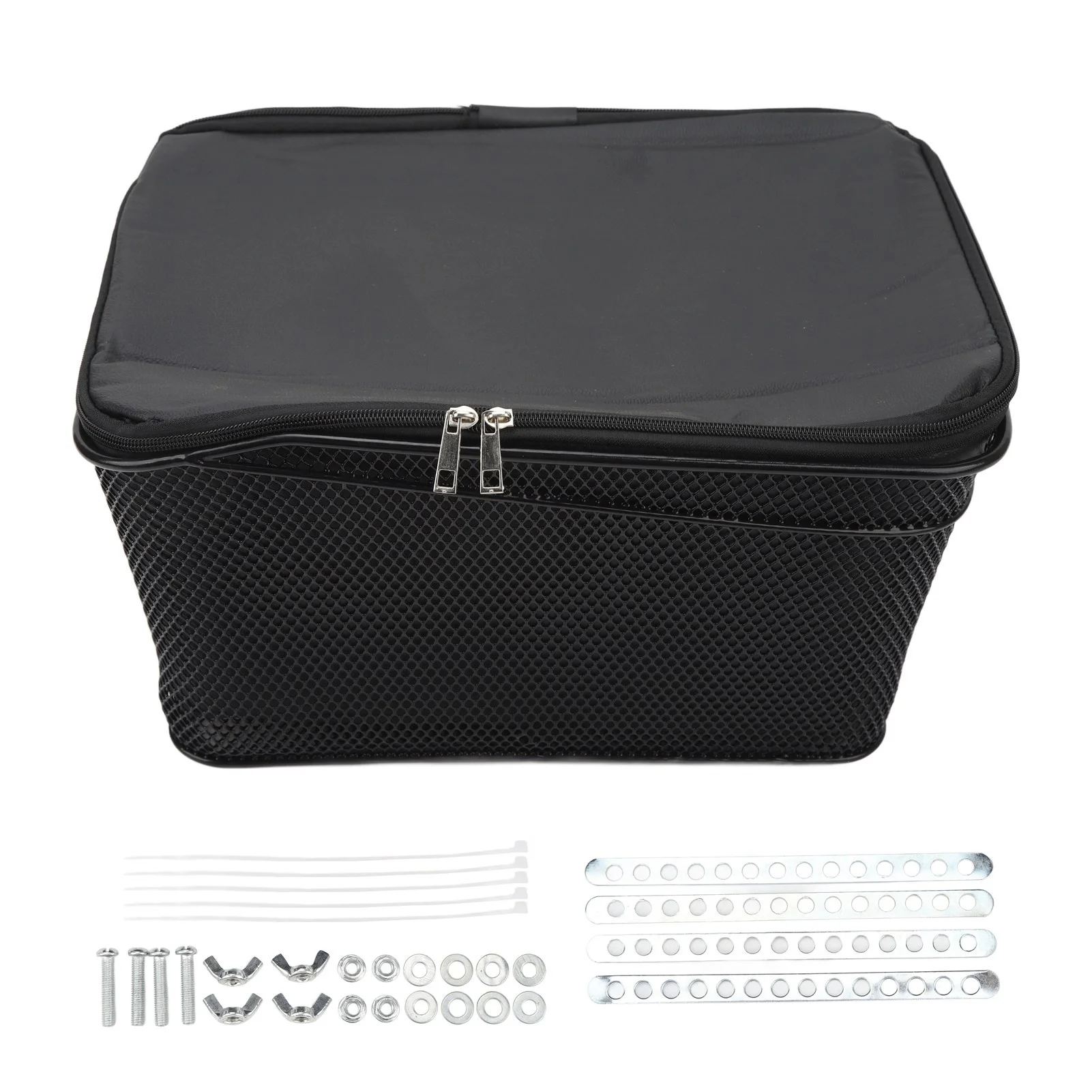 

Задняя корзина для велосипеда, металлическая стойка с внутренней корзиной, водонепроницаемая, вместительная, велосипедная багажная полка, прочная/прочная, простая в установке