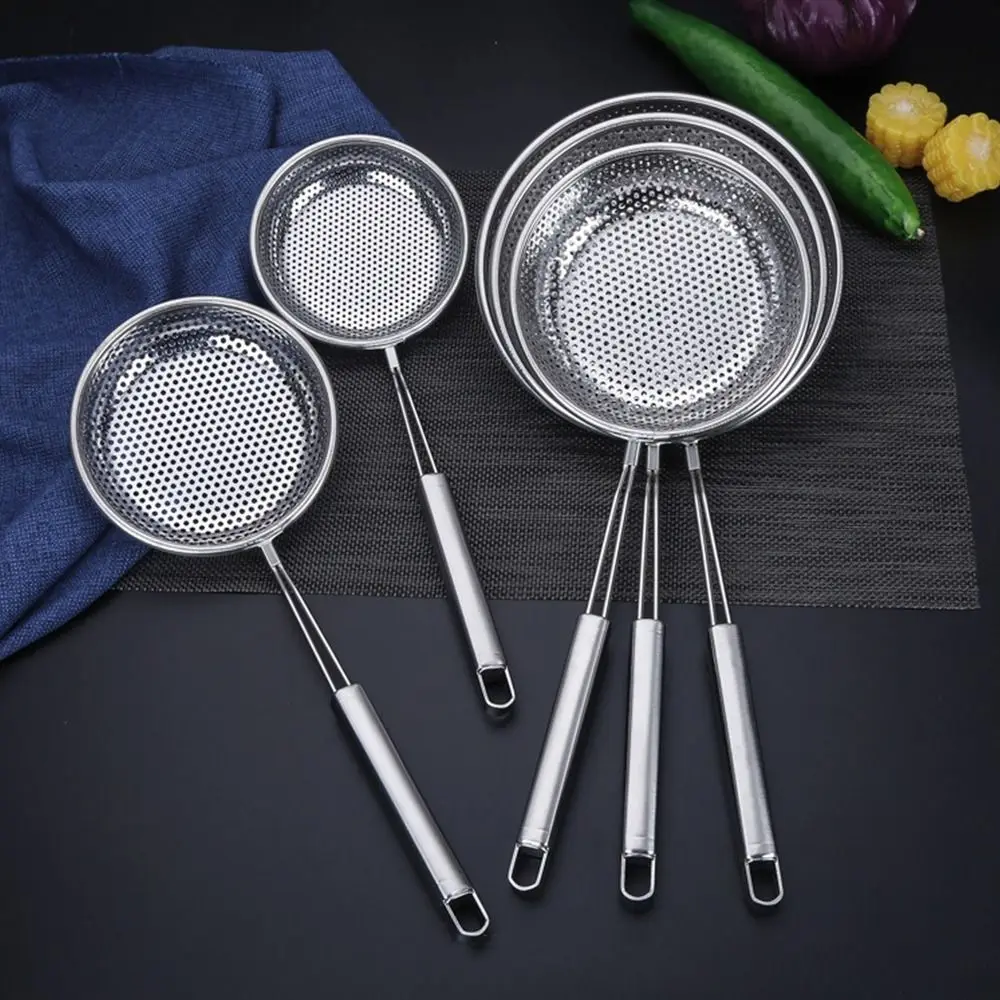 

Mesh Strainer Stainless Steel Colander Skimmer Long Handle Skimmer Spoon Cooking Tools Kitchen Gadgets Fried Food Filter Scoop