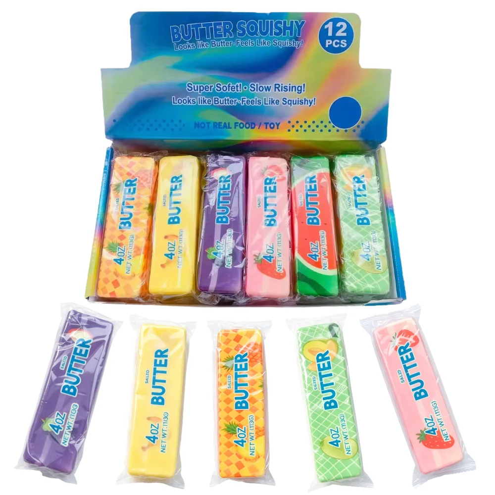 Random Fruit Bars and Butter Simulation Toys Slow Bouncing Soft Toys Stress Relieving Sensory Toys Party Gifts@