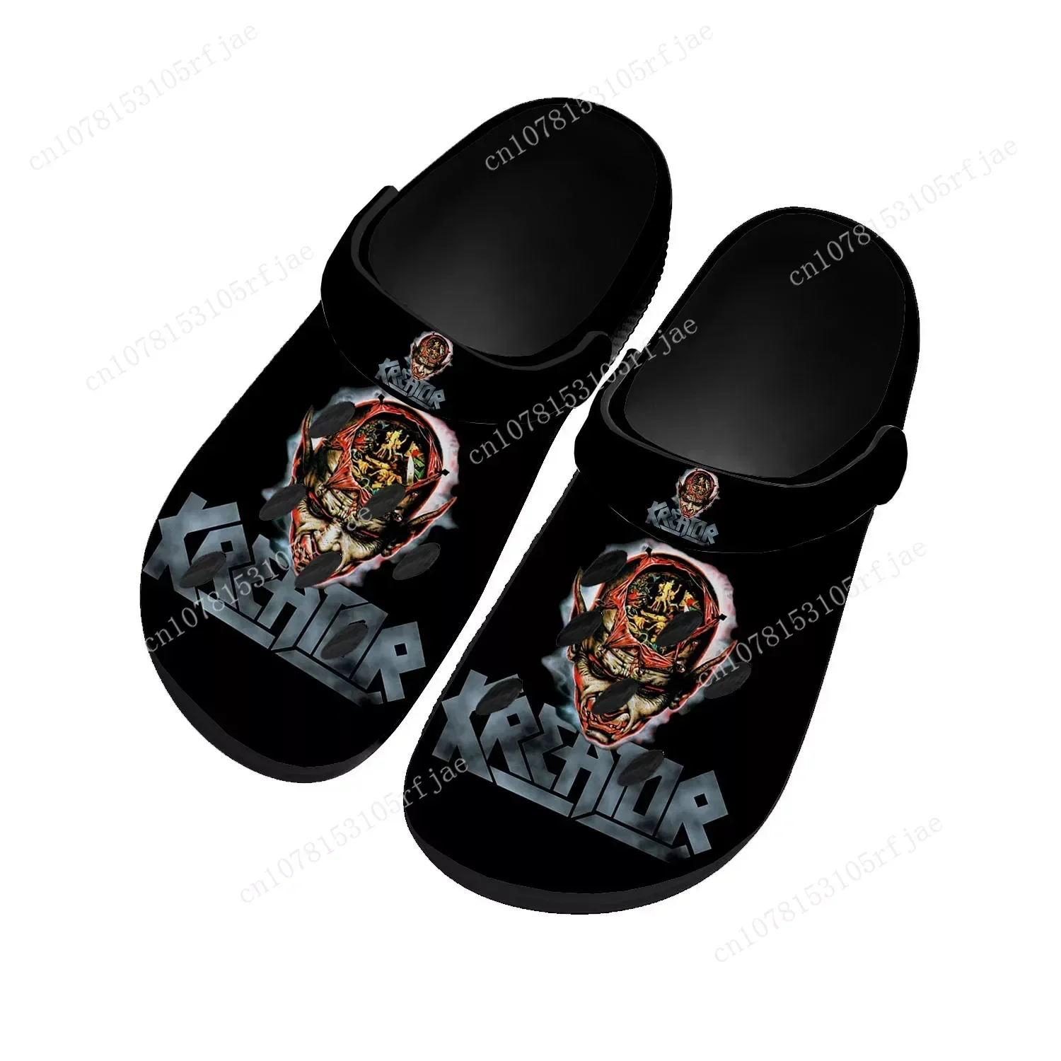 

Kreator Band Home Clogs Custom Water Shoes Mens Womens Teenager Gods of Violence Garden Clog Customized Breathable Hole Slippers