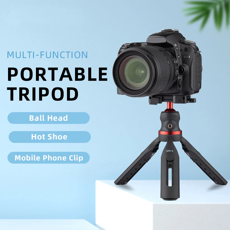Mini Smartphone Tripod with Phone Holders for Camera Aluminum Tripod with Tripod Head for Camera DSLR ILDC Camcorder Projector