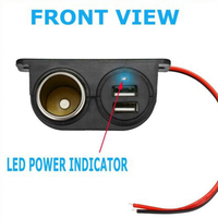 A73X-Car Camper Cigarette Lighter Charger, Dual USB Ports Socket, DC 5V 3.1A, Multi Plug Adapter, 12-24V