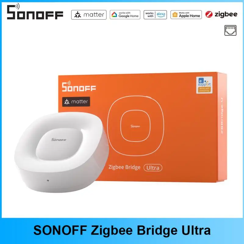 SONOFF ZBBridge-U Zigbee Matter Bridge Ultra Supports 256 SONOFF Zigbee Sub-devices Wired Ethernet Smart Home Security Via Alexa