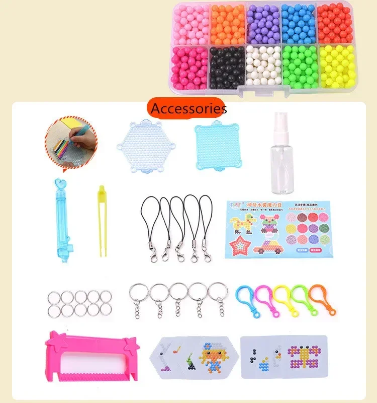 [Funny] 1000pcs/set Handmade Water beadbond educational toys DIY Magic Beads puzzle Packed magical water beados toy girl gift