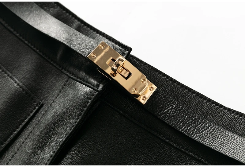 Pantaloni ort slim fit a vita alta Pantaloni bootcut in vera pelle eep Pantaloni casual a gamba dritta Faion da donna Autunno Inverno
