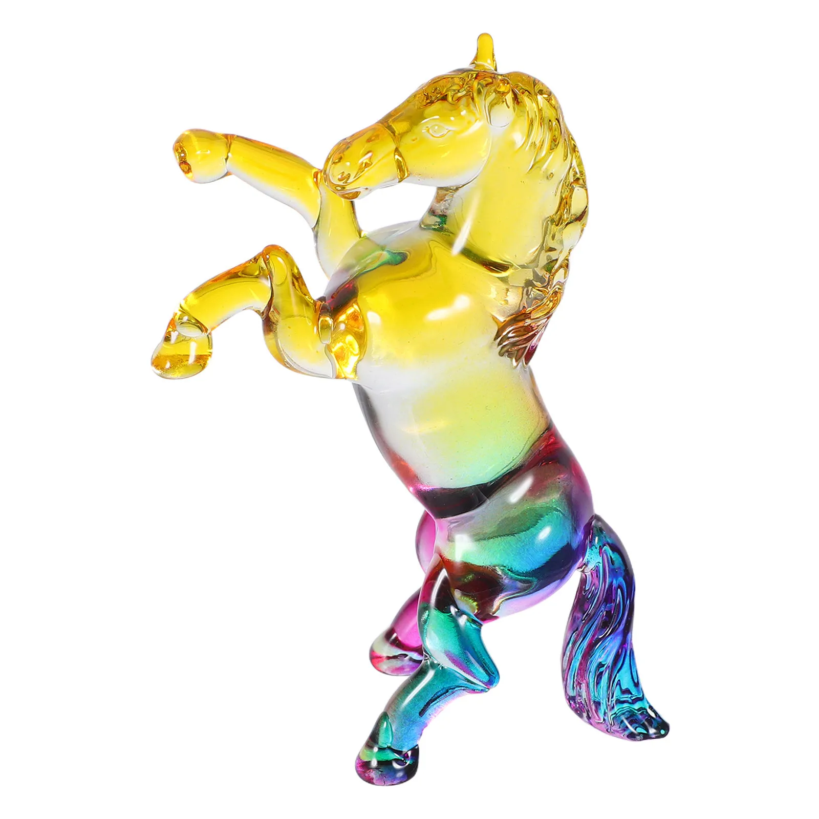 

Crystal Horse Statue Transparent Standing Fengshui Sculpture Office Desk Decor Year of The Horse 2026 Elegant Glass Ornament