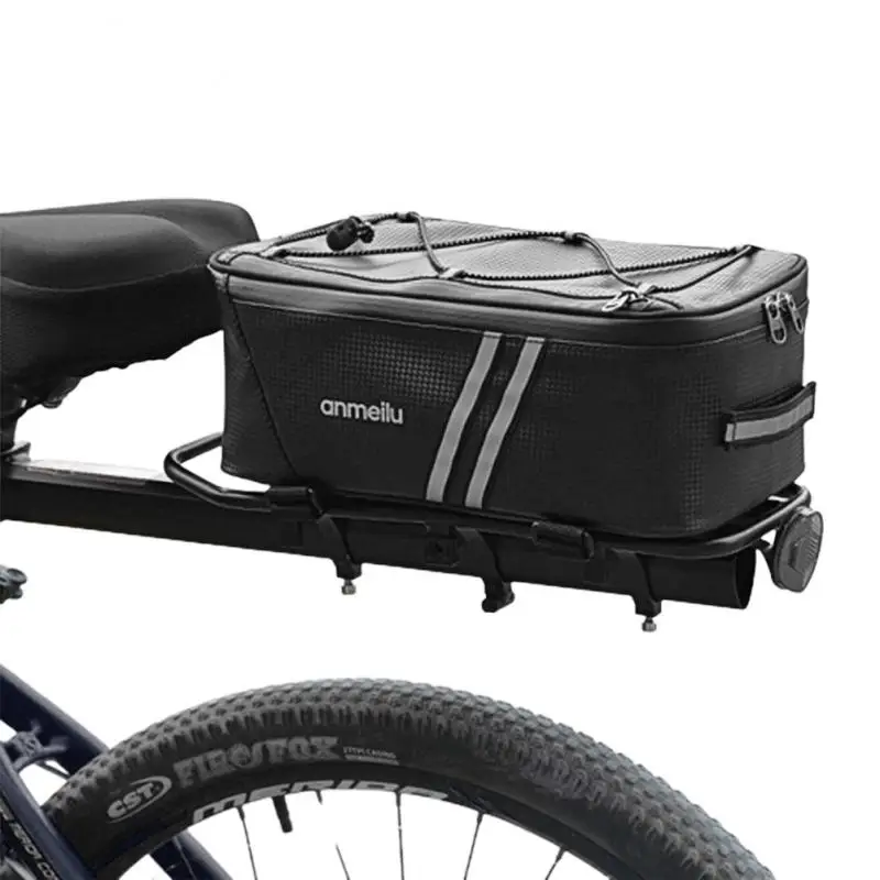 Bicycle Trunk Bag PU Leather Large Capacity Mountain Bike Saddle Rear Rack Luggage Carrier Tail Seat Panniers Pack Cycling Bags