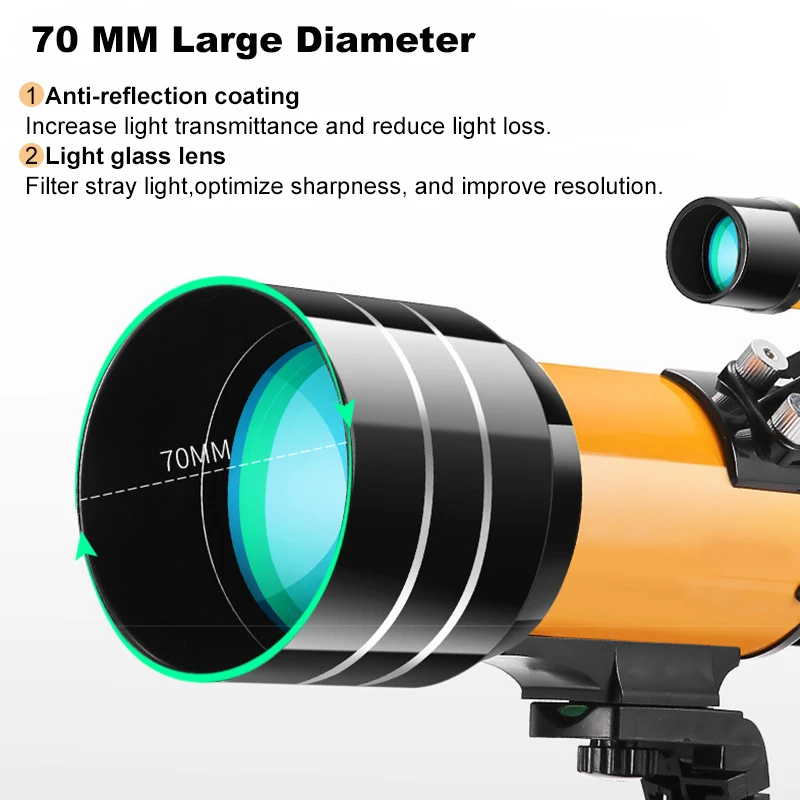 F30070 Astronomical Telescope 150X Monocular Zoom HD Tripod Spyglass Night Vision Watching The Stars and Moon Gifts for Children