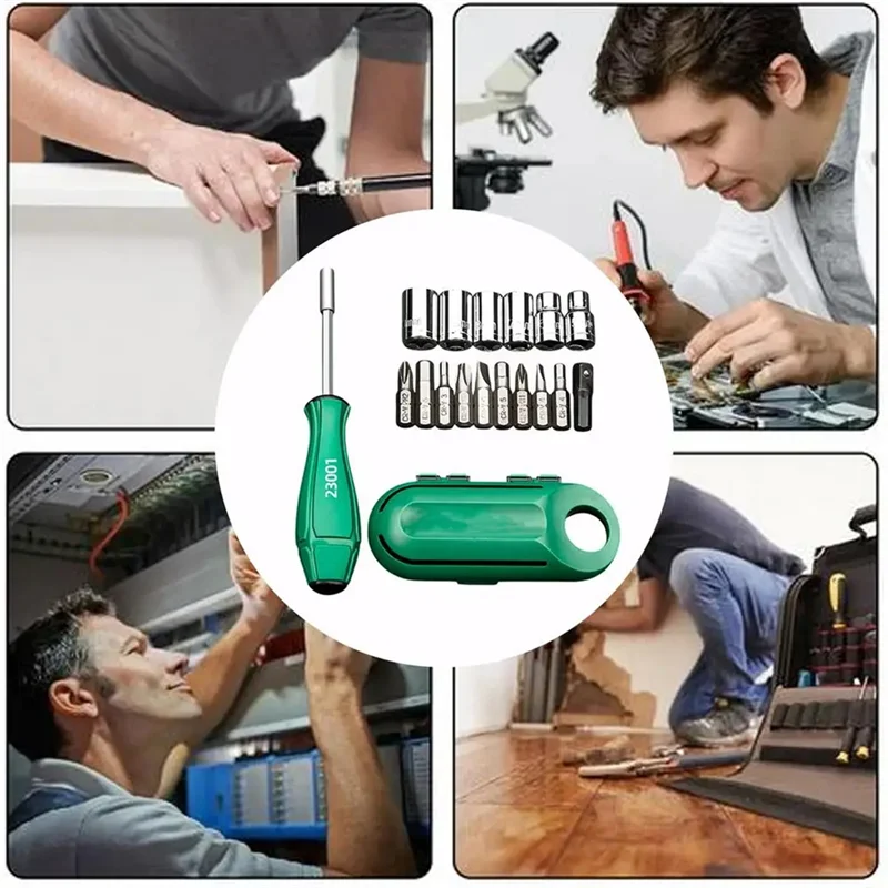 Portable Screwdriver Set Portable Multi-Purpose Screwdriver High-Strength Screwdriver Nut Driver For Daily Repair-Hot