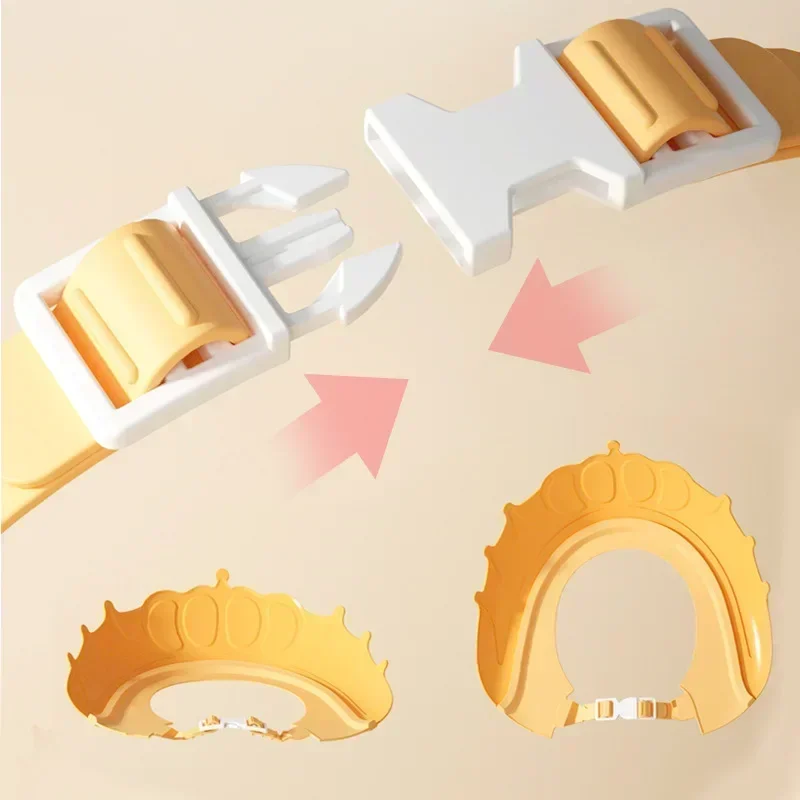 Couronne de bonnet de shampoing pour enfants, taille réglable, bonnet de douche pour bébé, visière de bain de dessin animé, bouclier de cheveux pour bébé, protection des oreilles, étanche