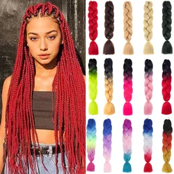 24 Inches DIY Jumbo Braiding Hair Synthetic Hair Extensions Afro Ombre Crochet Braid Hair Wholesale For Women