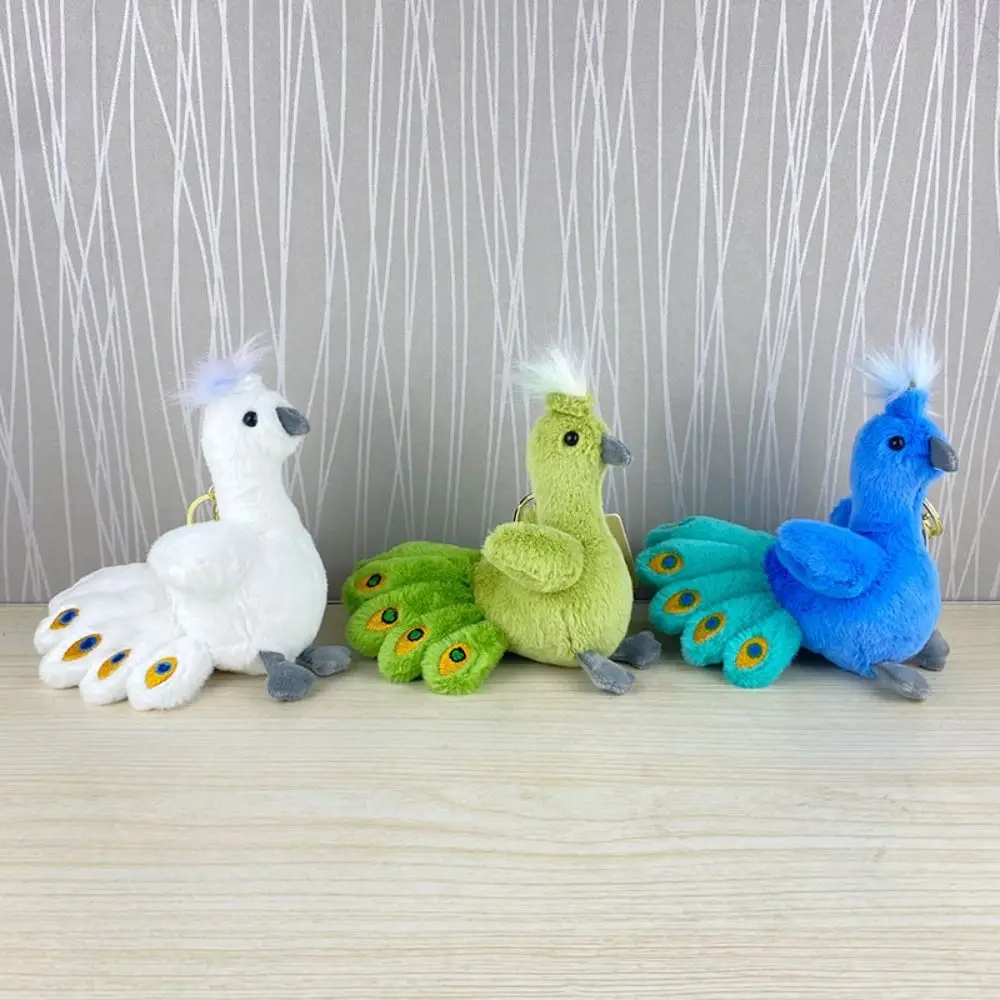 PP Cotton Peacock Doll Plush Keychain Fluffy Comfortable Peacock Plush Key Ring Hanging Ornaments Stuffed Animal Bag Pendant view 3