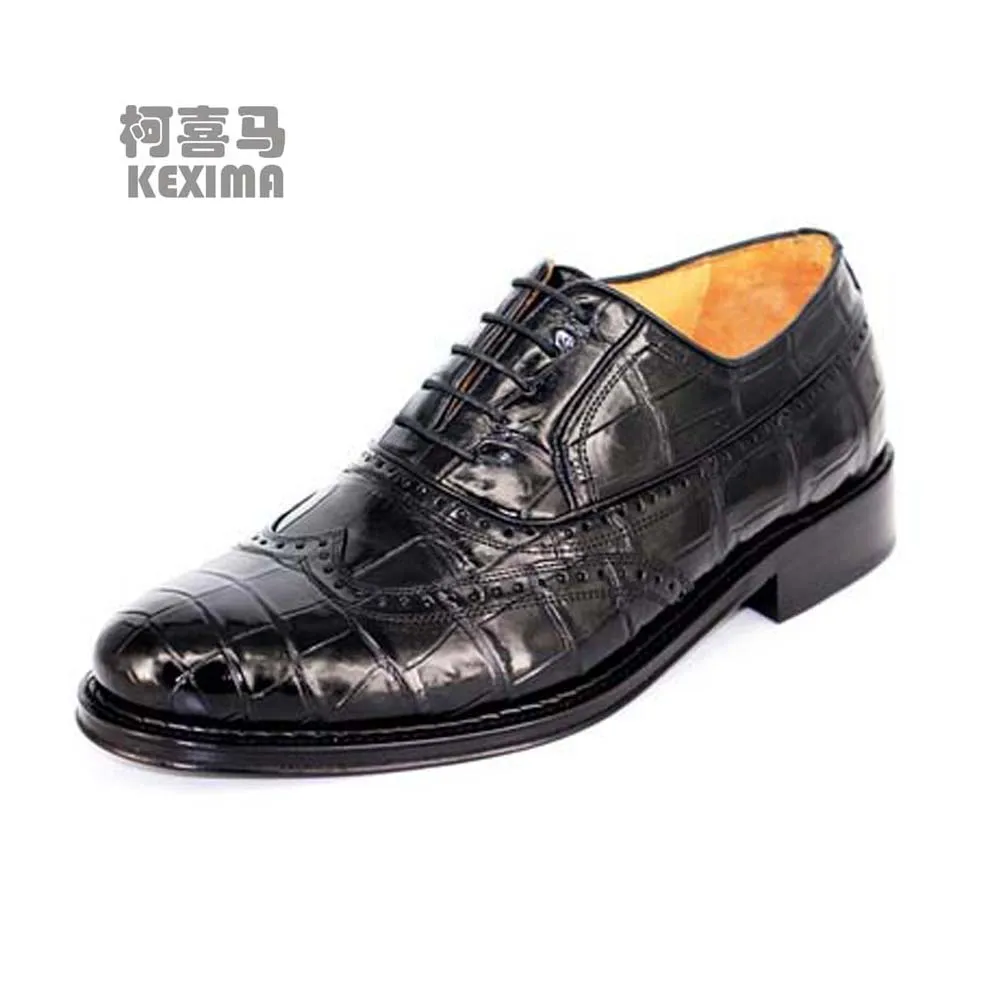 

hulangzhishi new arrival crocodile Men formal shoes Pure manual crocodile shoes for male crocodile shoes