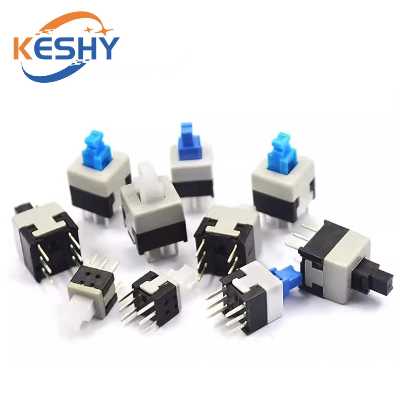 10PCS/LOT 5.8x5.8 7x7 8x8 8.5x8.5mm Self Locking / UNlock Push Tactile Power Micro Switch Kit 6 Pin Button Switches