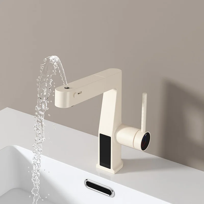 Basin Faucets Gray/Black/Gold/Chrome/White Hot & Cold Water Mixer Washbasin Pull-out Faucet Sink Copper Tap Bathroom Accessories