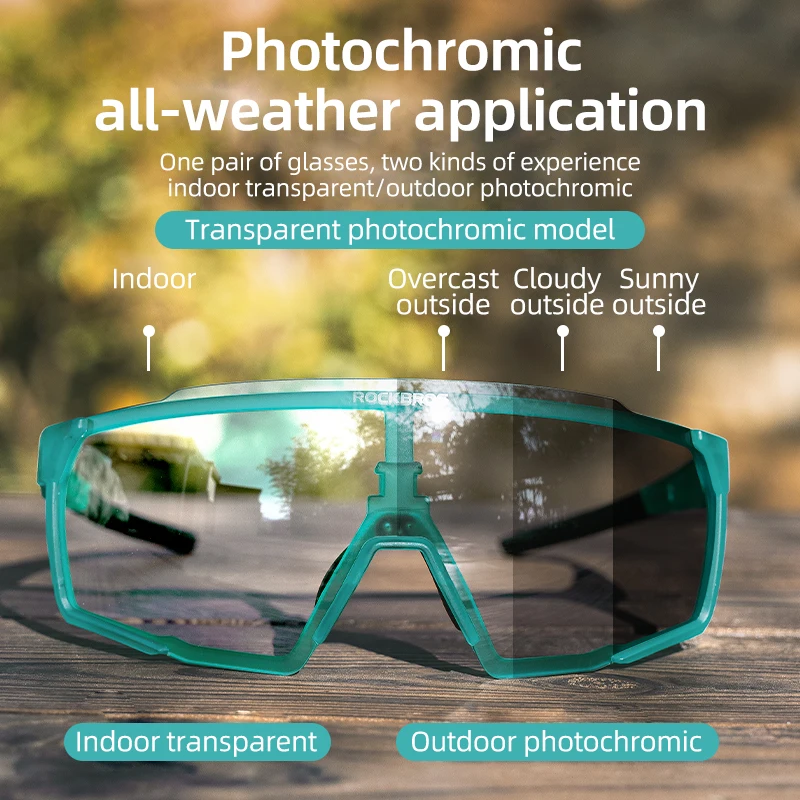 ROCKBROS Cycling Glasses Photochromic Polarized Glasses UV400 Protection Sunglasses Bike Outdoor Sports Goggles Cycling Eyewear