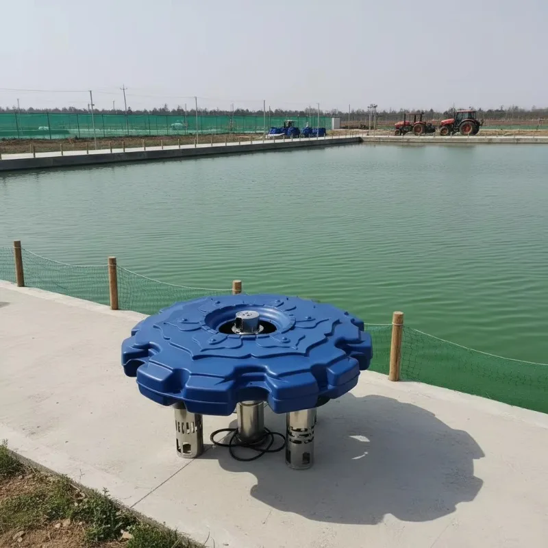 Aquaculture pond floating pump fountain aerator with motor, colorful lights, high output