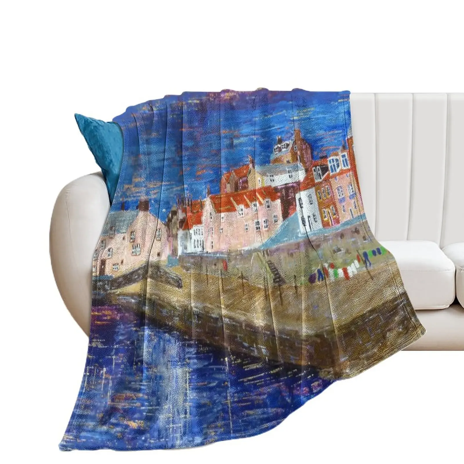 Cellardyke Harbour, Fife Throw Blanket Thin Sleeping Bag funny gift Cute Plaid Blankets