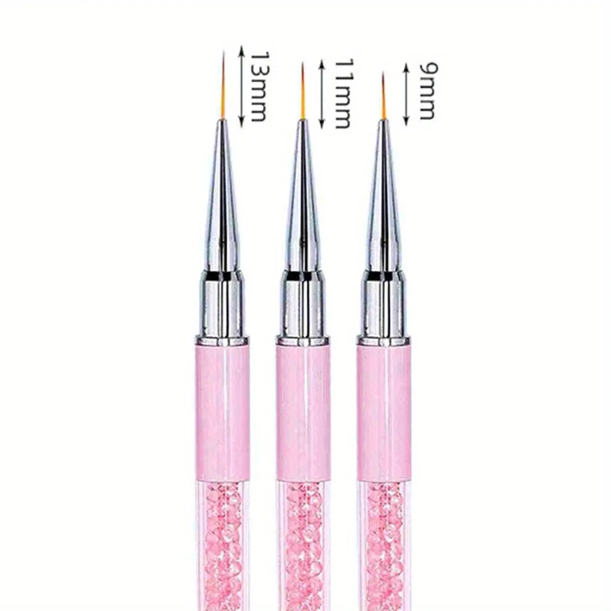5/7/9/11/13/15mm Nails Art Brush Lines Stripe Flower Painting Drawing Pen Acrylic UV Gel Extension Grids Brush 3D Design Drawing