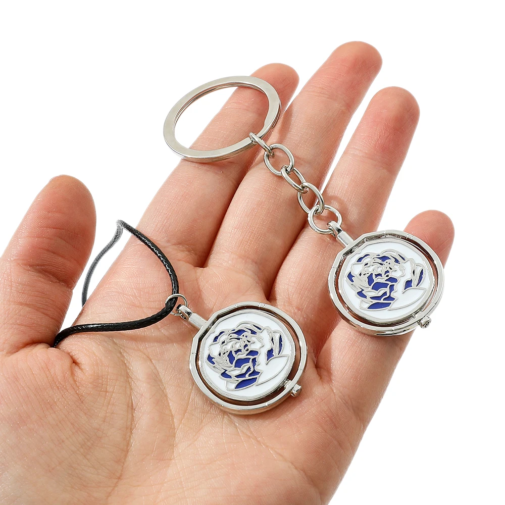 قلادة Game Jinx Blue Rose قابلة للدوران - مجوهرات عصرية مستوحاة من أنيمي غامضة الموسم 2 لهواة جمع المعجبين #5