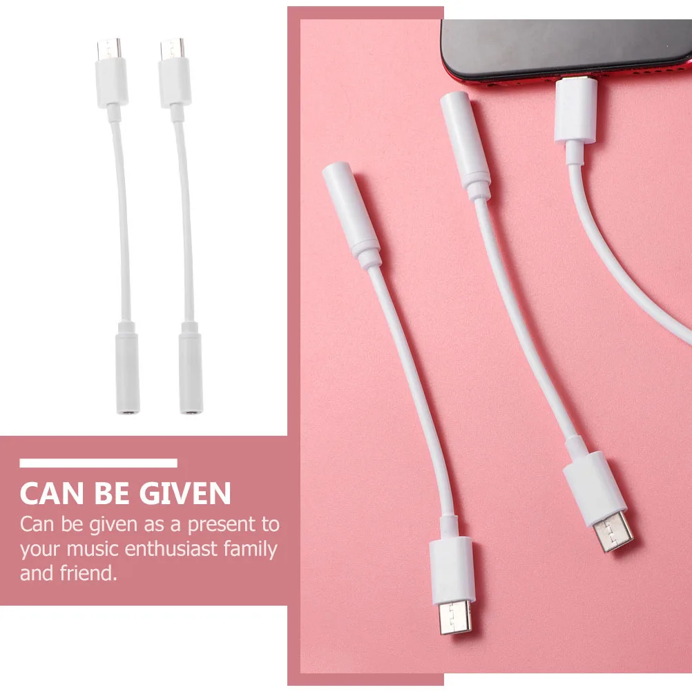 

2Pcs Type C to 3.5mm Audio Adapter Premium Durable Cable for Most Type Plug and Play Type-C to 3.5mm Date Cable