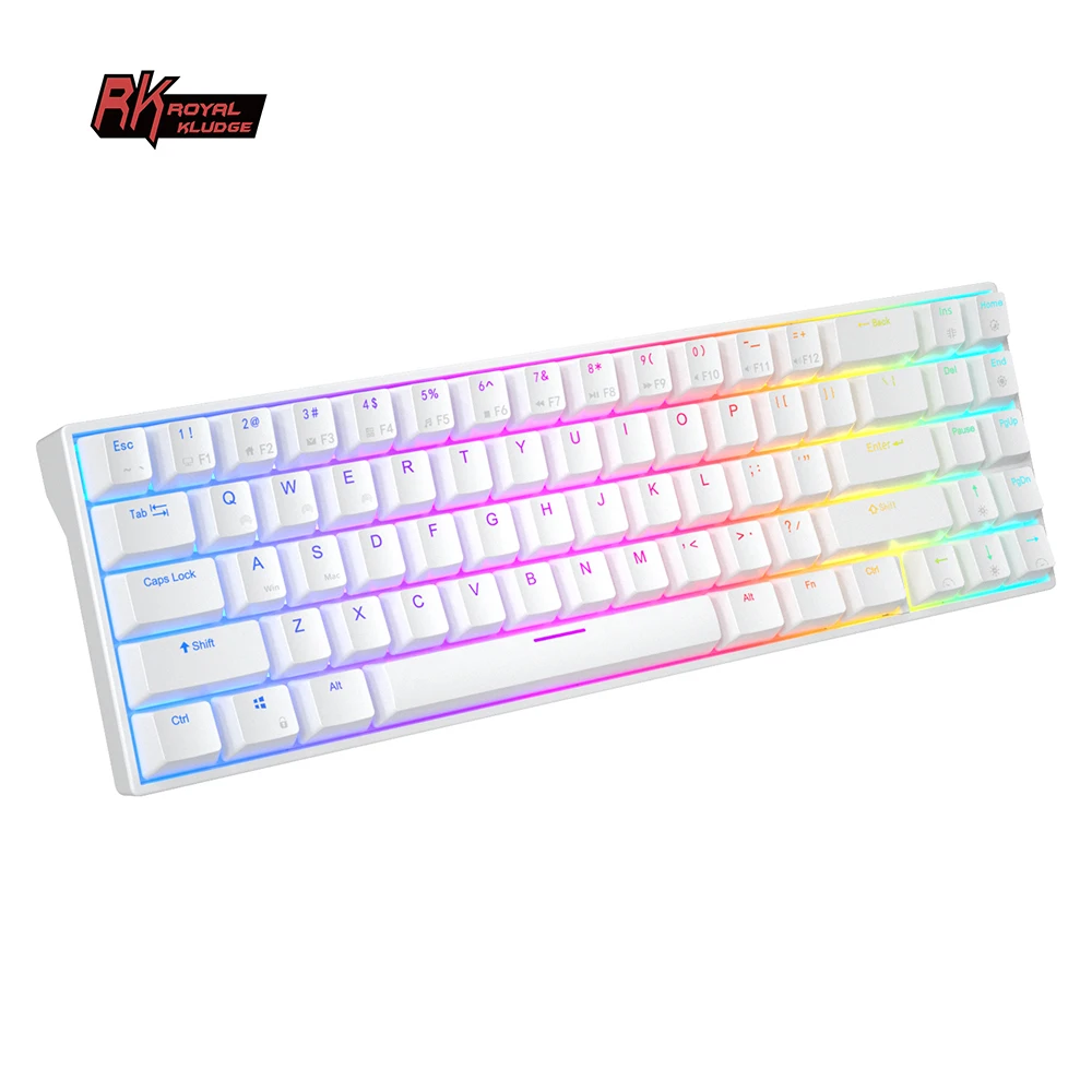 

RK ROYAL KLUDGE RK71 Mechanical Keyboard 70% 71 Keys RGB Compact Wired 2.4G Wireless Bluetooth 5.0 Gaming Keyboard for Desktop