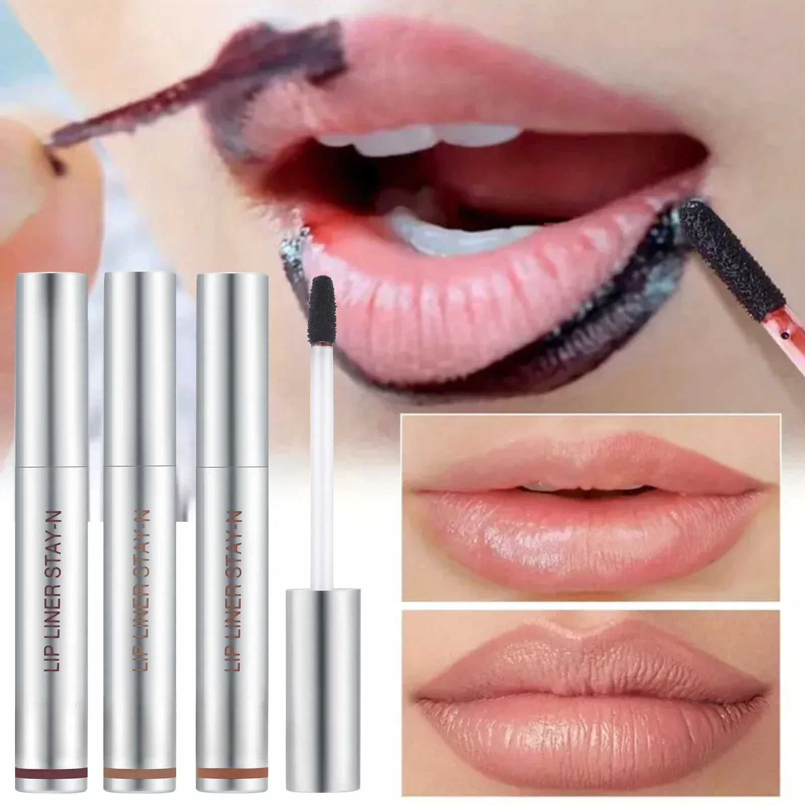 6 Colors Waterproof Lip Liner Peel Off Tattoo Lip Gloss Long Lasting Matte Lip Tint Black Contour Tear-off Makeup Stain Cosmetic