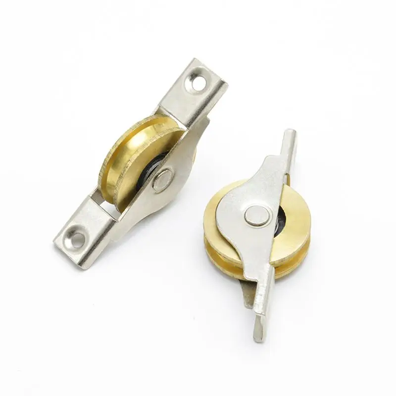 2Pcs/Lot Stainless Steel Sliding Door S/M/L Roller Cabinet Copper Caster Wheel Pulley Runners For Wardrobe Window Furniture