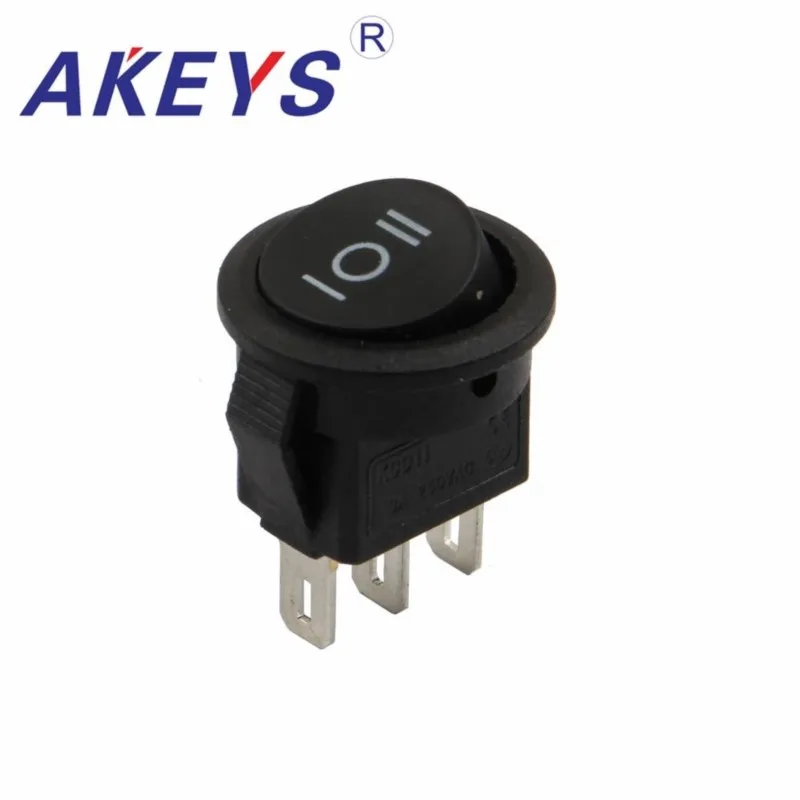 10PCS KCD1-203-3P 3pins 3nd gear round rocker switch for table lamp