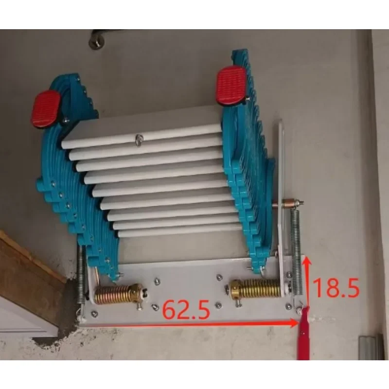 Wall-mounted upturned attic telescopic staircase indoor and outdoor household duplex partition shrink folding lift ladder
