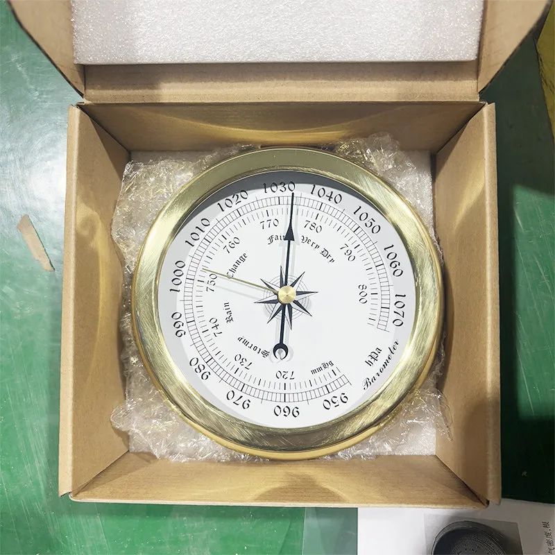 IMPA370246 Marine Barometer Atmospheric Navigation Barometer Copper Bell Ocean Tide Clock Copper