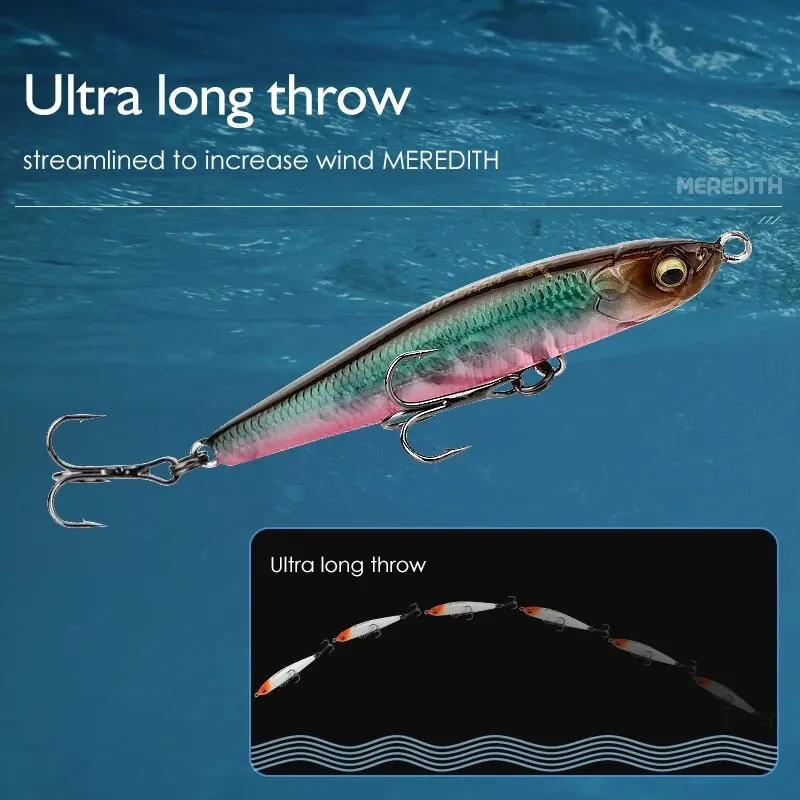 MEREDITH Jerk Pencil Sinking Fishing Lure Wobbler Bass Fish Tackle Lures Fishing Accessories Saltwater Lures Trolling Fish Bait