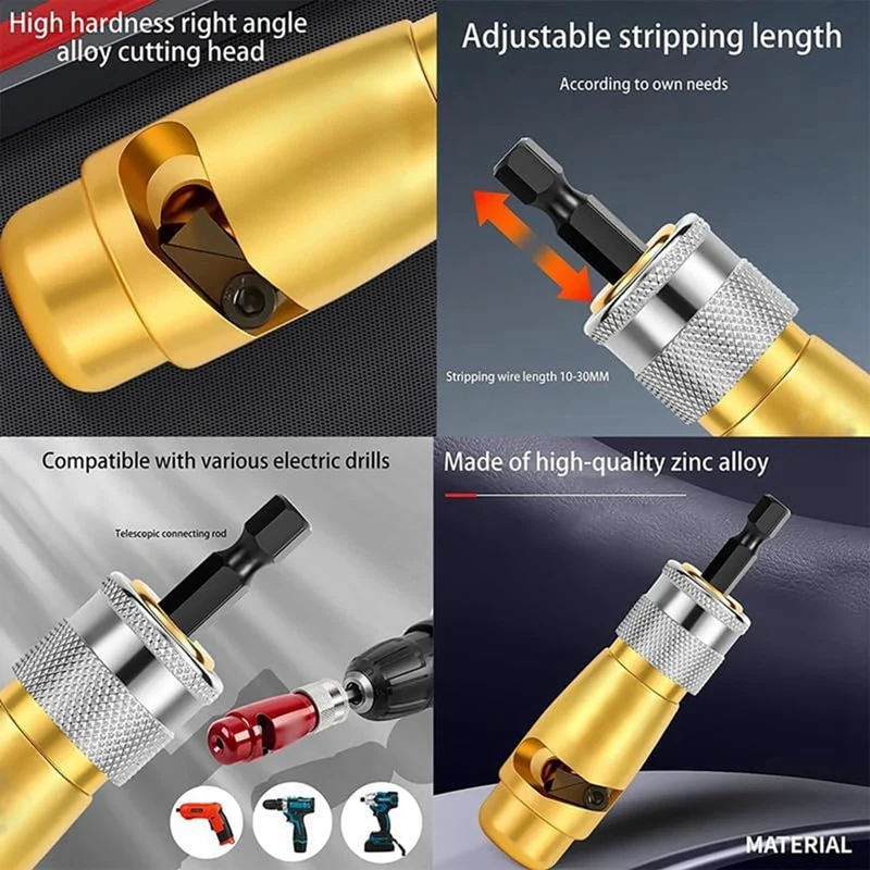 Wire Stripper For Drill, Twister Tool For Drill Portable Wire Twisting Tool For AWG Cable Peeling And Stripping Machine