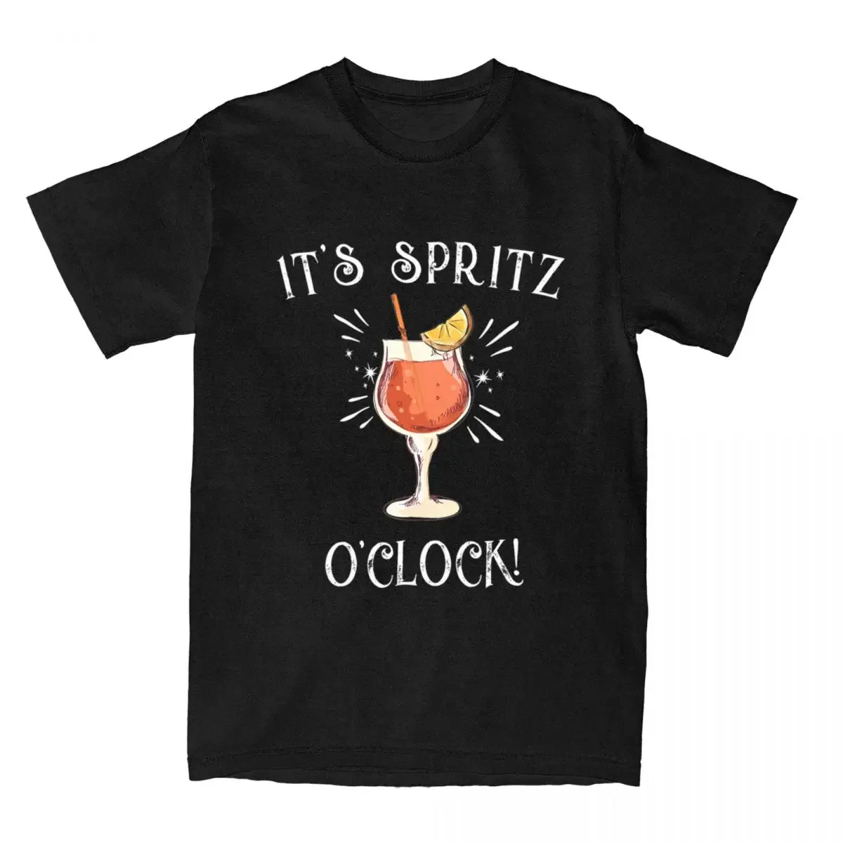 It's Spritz O'clock Men T Shirts Amazing Tees Short Sleeve Round Neck T-Shirts 100% Cotton Summer Clothes