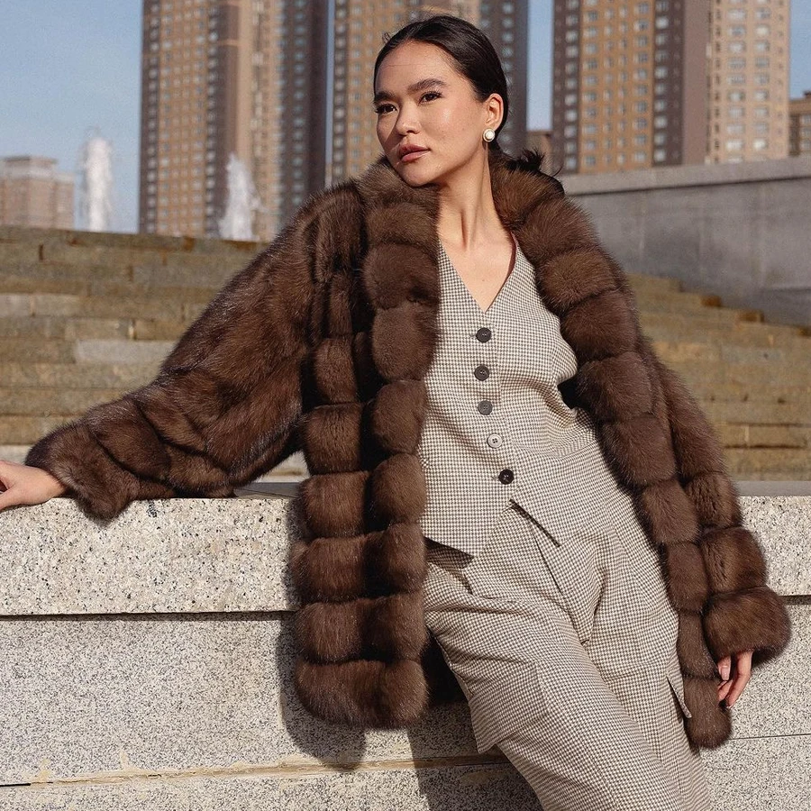 

Womens Fox Fur Coats Natural Fox Fur Jacket Women New Style Fur Coat Women Best Selling