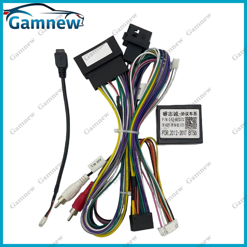 Car 16pin Wiring Harness Adapter Canbus Box Decoder For Mazda BT-50 2012-2018 Android Radio Power Cable G-RZ-MZD70
