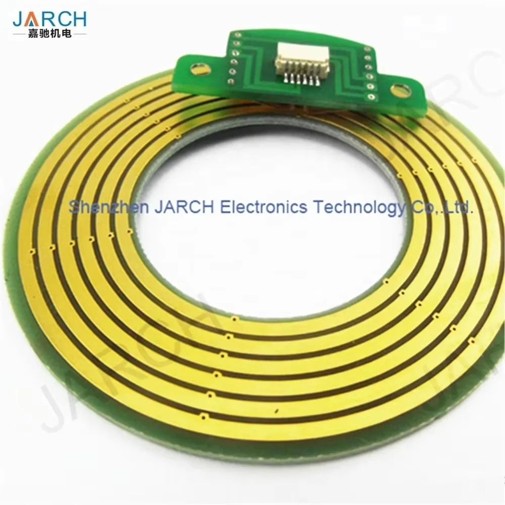 Through Hole Size 3mm-70mm Flat PCB Pancake Slip Ring Flange Connector