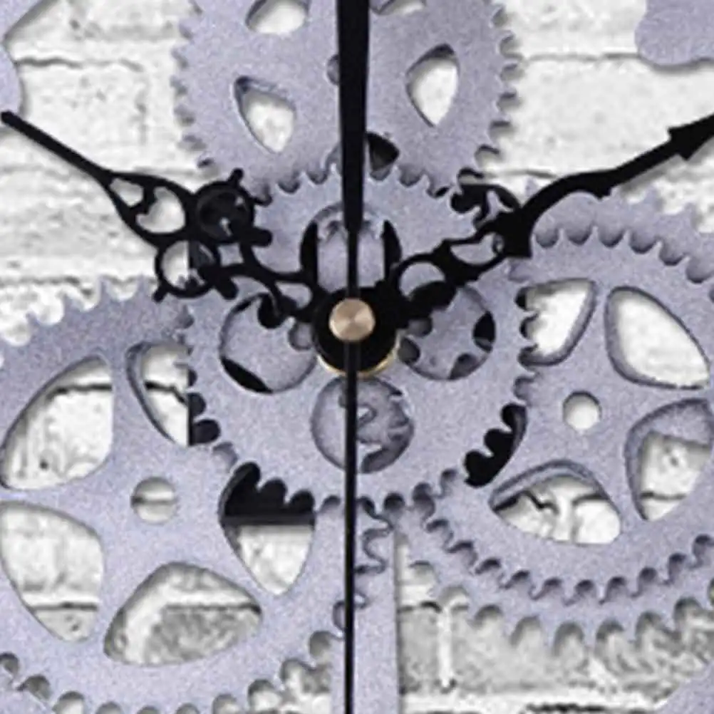 

1Pcs Silver Retro Gear Wall Clock Industrial Style Silent Wall Hanging Clock Creative Home Decor Suitable for Bedroom Living