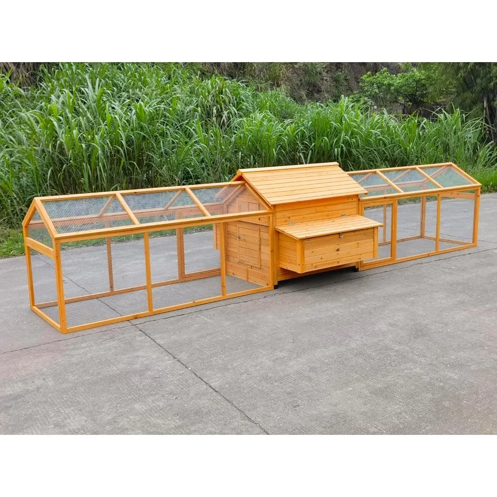 

Large Chicken Coop 2 Runs Outdoor Hen House Backyard Nesting Box This chicken coop is multi-functional Overall 2 runs: 16ft