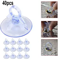 40 Pcs 45mm Car Sunshade Suction PVC Cups Clear Rubber Plastic Suckers For Car Curtains Car Glass Window Decoration