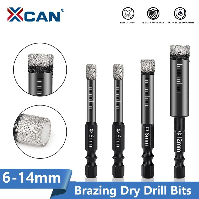 

XCAN Hole Saw Cutter 6-14mm Vaccum Brazed Diamond Dry Drill Bits for Granite Marble Ceramic Tile Glass Drilling Tools