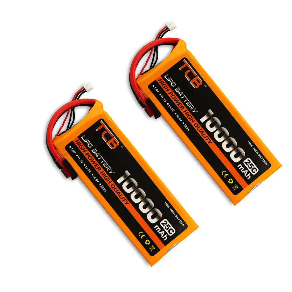 Model airplane battery high-rate 10000mAh large-capacity 25c aerial drone battery.