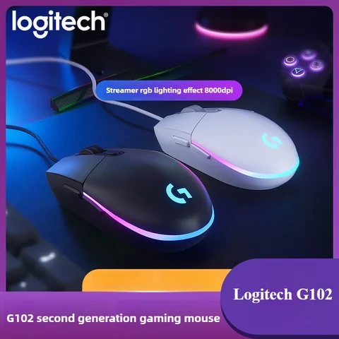 Mouse da gioco Logitech (G) G102 Mouse RGB Design leggero 200-8000 DPI G102 Mouse ergonomico di seconda generazione Mouse per computer