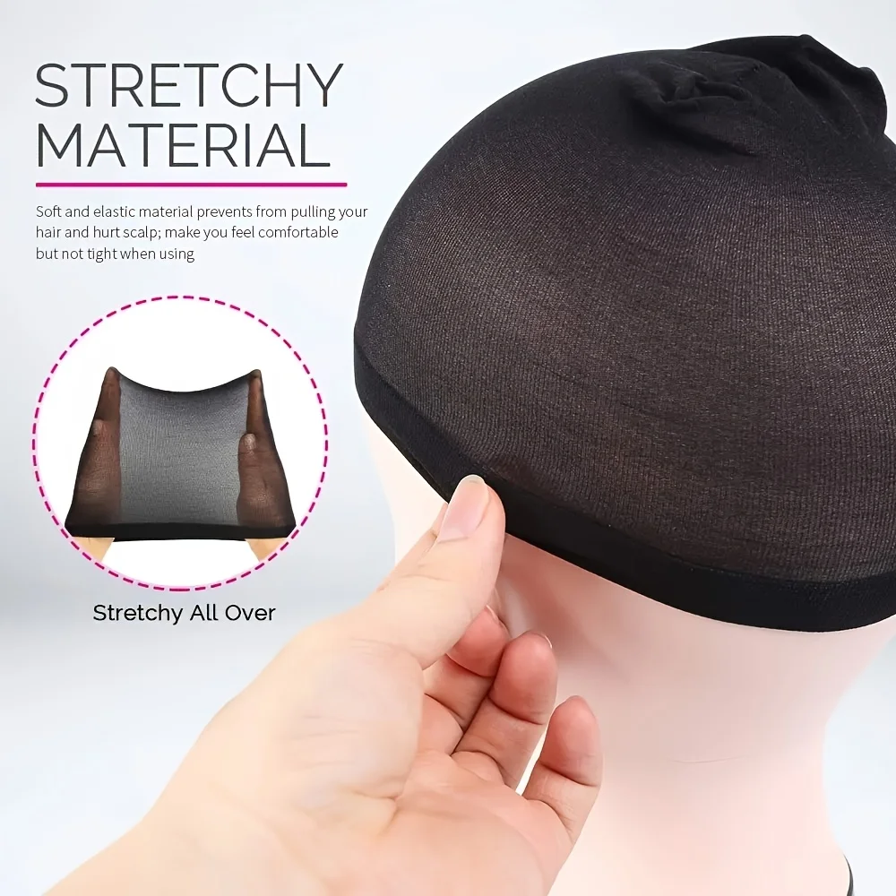 2 pieces/bag, top wig cap, woven wig mesh, elastic mesh wig cap, suitable for making wigs ，Multiple colors to choose from