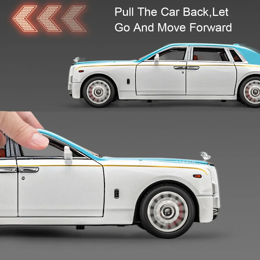 1:18 롤스로이스 팬텀 장난감 자동차 모델 합금 다이캐스트 혼다 어코드 자동차 소리와 빛 풀백 도어 오픈 장식 차량