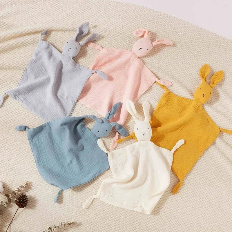 Baby Cotton Muslin Comforter Blanket Soft Newborn Sleeping Dolls Kids Fashion Sleep Toy Soothe Appease Towel Bibs Baby Towel