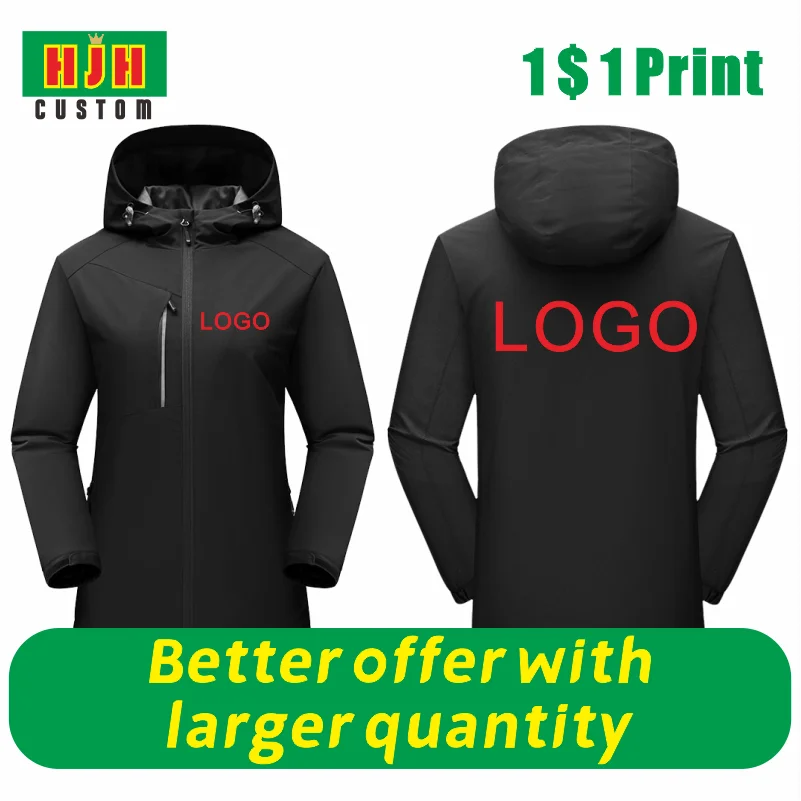 Autumn And Winter Customized Logo Men\'s Women\'s Thickened Jacket DIY Printed Zipper Coat Windproof And Waterproof Outdoor Jacket